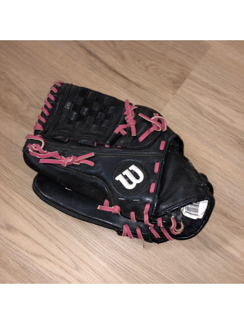 WILSON A600 SOFTBALL BASEBALL GLOVE BLACK PINK LEATHER 12 1/2 LHT LEFT HAND